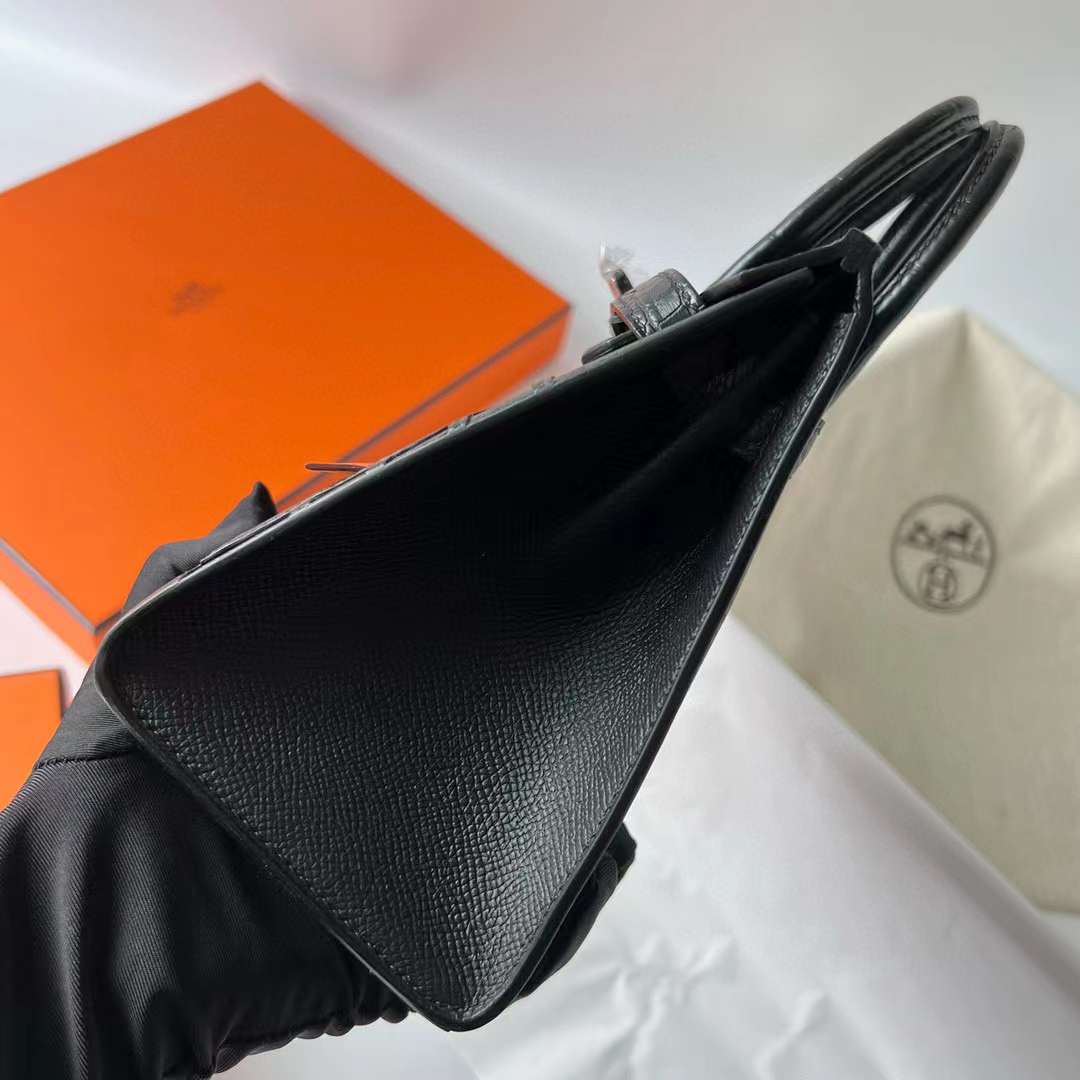 Hermès（爱马仕）Birkin 小房子 So Black 黑色 全手工蜡线缝制 黑扣 20cm