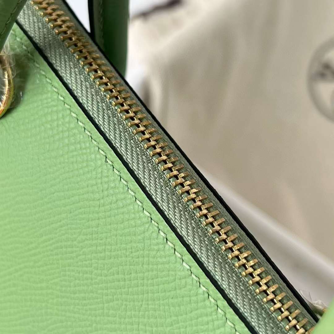 Hermès（爱马仕）Bolide 保龄球包 Epsom I3 牛油果绿 金扣 25cm 全手工蜡线缝制 Ghw
