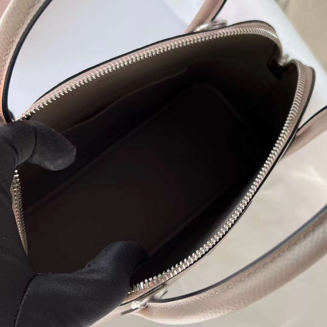 Hermès（爱马仕）Bolide 保龄球包 Epsom M8 沥青灰 银扣 27cm 全手工蜡线缝制 Phw