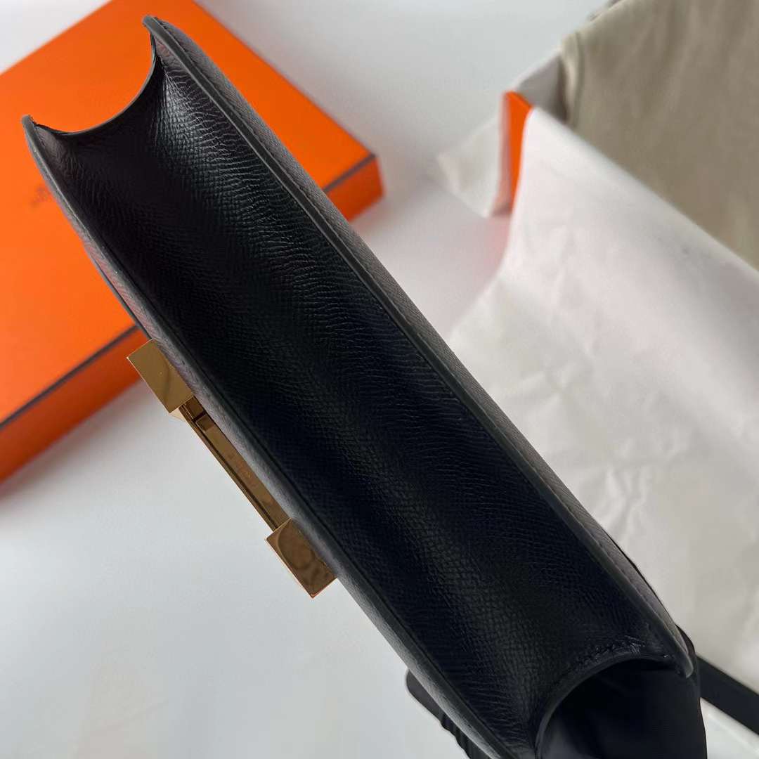 Hermès（爱马仕）Constance 康斯坦斯 1-24 Epsom Ck89 黑色 金扣 24cm 全手工蜡线缝制 Ghw