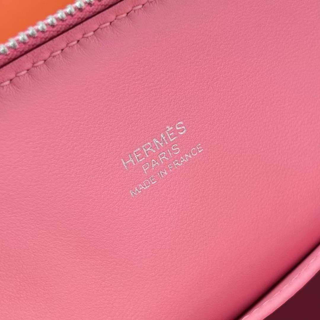 Hermès（爱马仕）Mini Bolide 迷你保龄球 Chevre 进口山羊皮 1Q 奶昔粉 银扣 19cm 全手工蜡线缝制 Phw