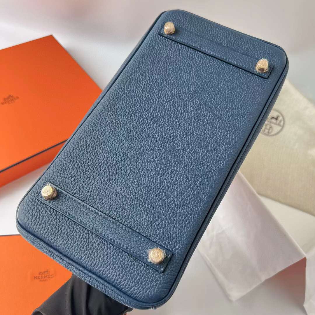 Hermès（爱马仕）Birkin 铂金包 Togo 进口德国小牛皮 S4 深邃蓝 金扣 30cm 全手工蜡线缝制 Ghw