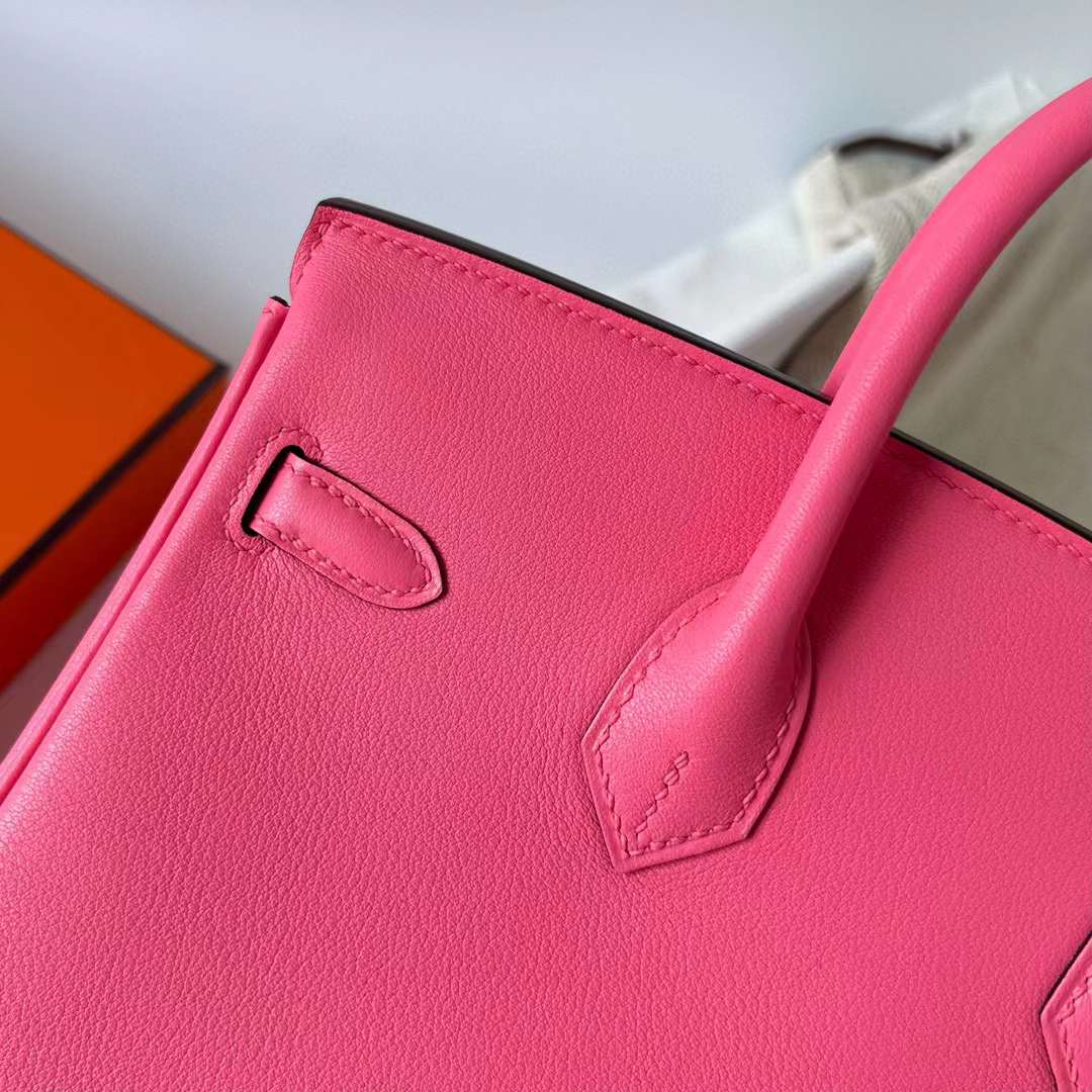 Hermès（爱马仕）Birkin 铂金包 Swift 8W 新唇膏粉 金扣 25cm 全手工蜡线缝制 Ghw