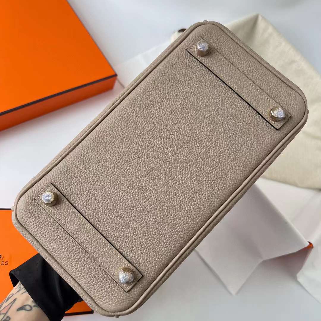 Hermès（爱马仕）Birkin 铂金包 Togo Ck81 斑鸠灰 金扣 25cm 全手工蜡线缝制 Ghw
