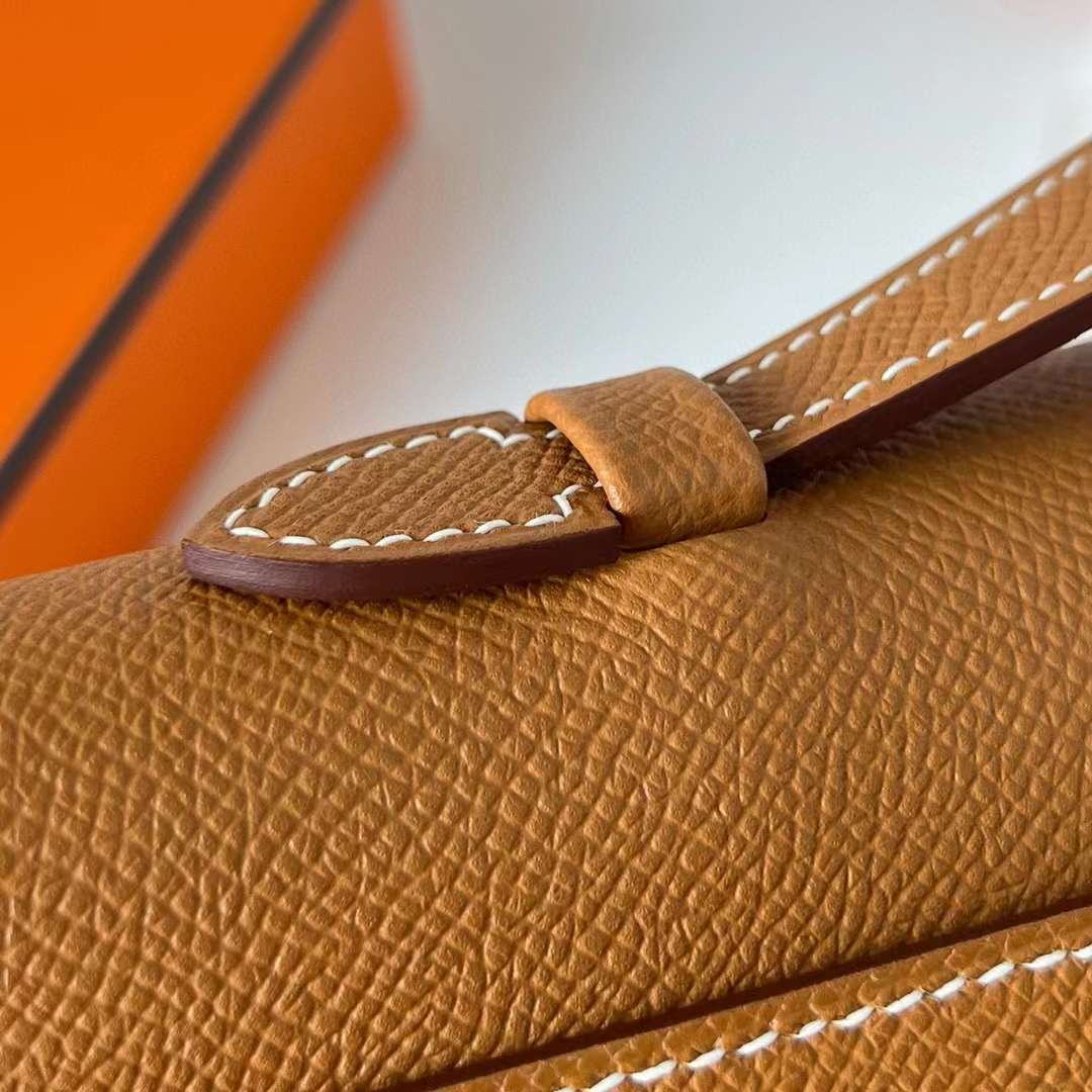 Hermès（爱马仕）Kelly cut Epsom Ck37 金棕色 金扣 31cm 全手工蜡线缝制 Ghw