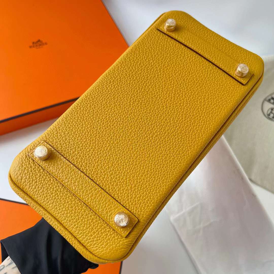 Hermès（爱马仕）Birkin 铂金包 Togo皮 9D 琥珀黄 金扣 25cm 全手工蜡线缝制 Ghw