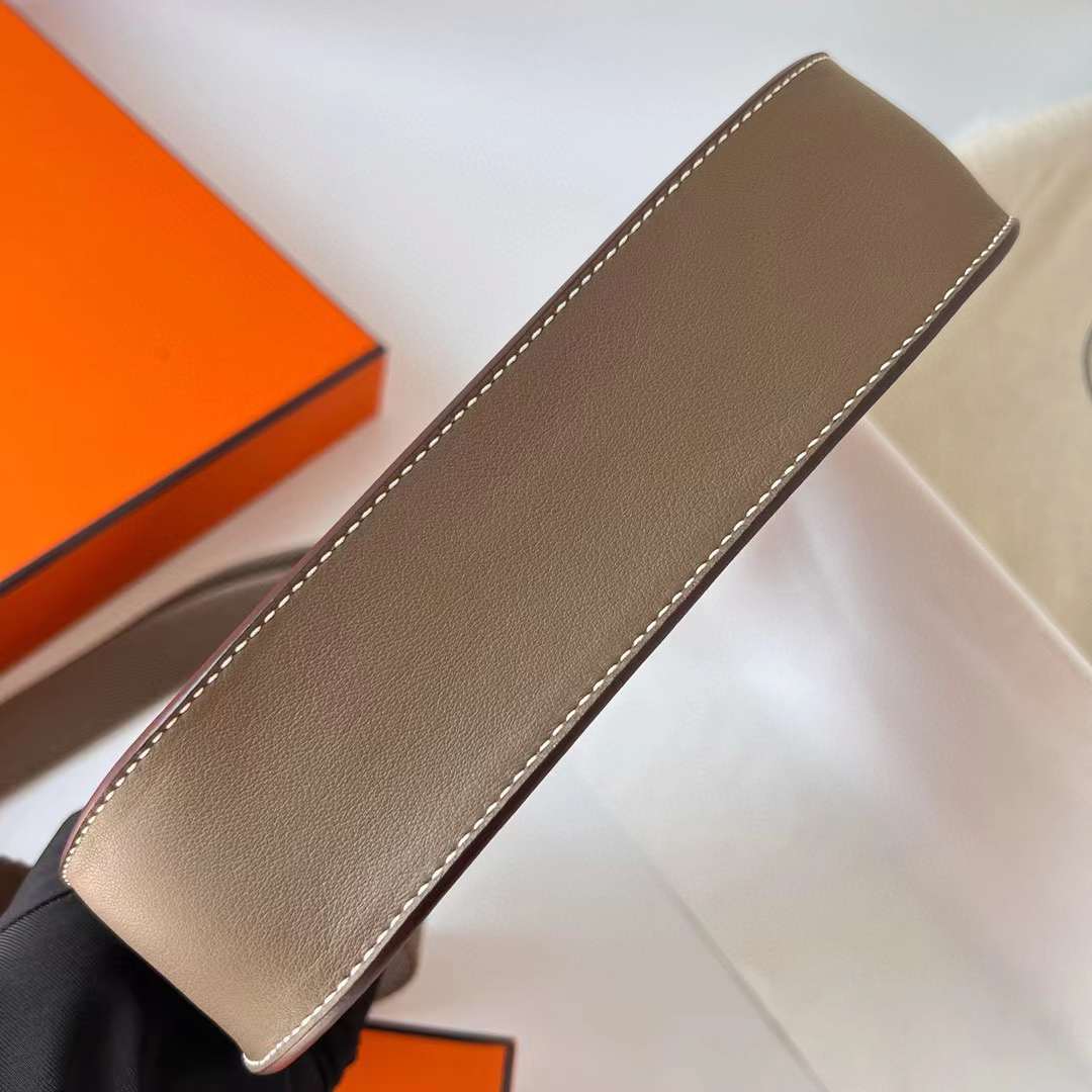 Hermès（爱马仕）Mini Jypsiere 迷你 吉普赛 Swift Ck18 大象灰 银扣 23cm 全手工蜡线缝制 Phw
