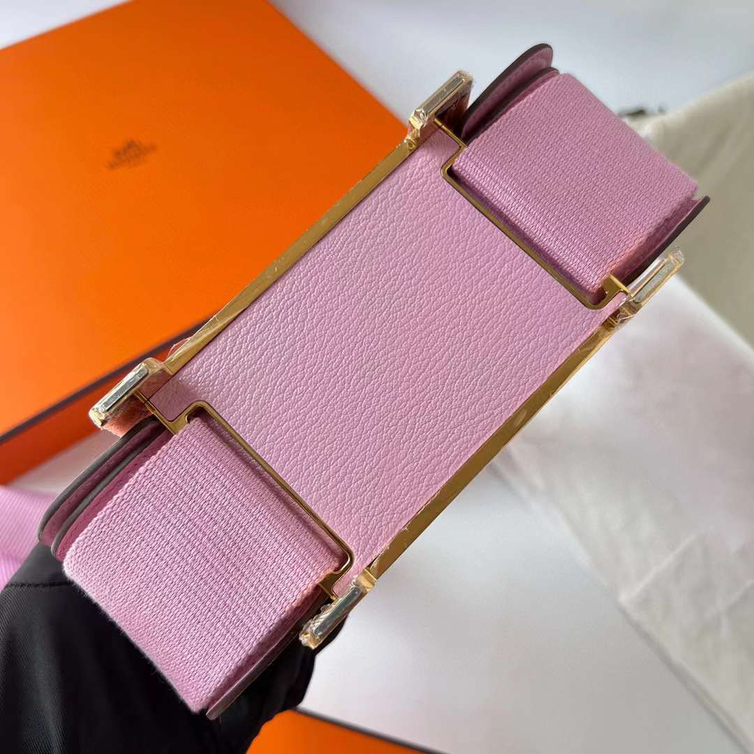 Hermès（爱马仕）Geta 木屐包 Chevre 进口山羊皮 X9 锦葵紫 金扣 20cm 全手工蜡线缝制 Ghw
