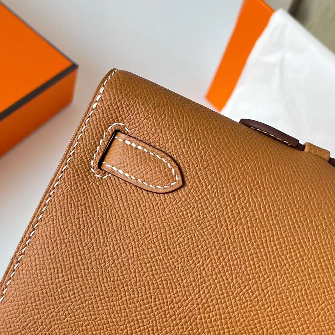 Hermès（爱马仕）Kelly cut Epsom Ck37 金棕色 金扣 31cm 全手工蜡线缝制 Ghw