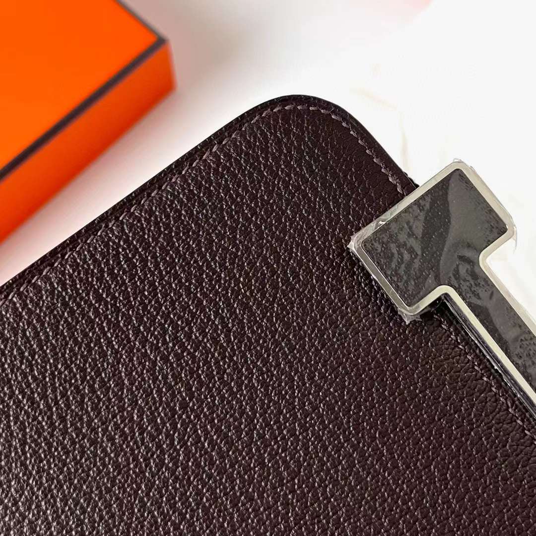 Hermès（爱马仕）Geta 木屐包 Chevre 进口山羊皮 0G 马鞍红 银扣 20cm 全手工蜡线缝制 Phw