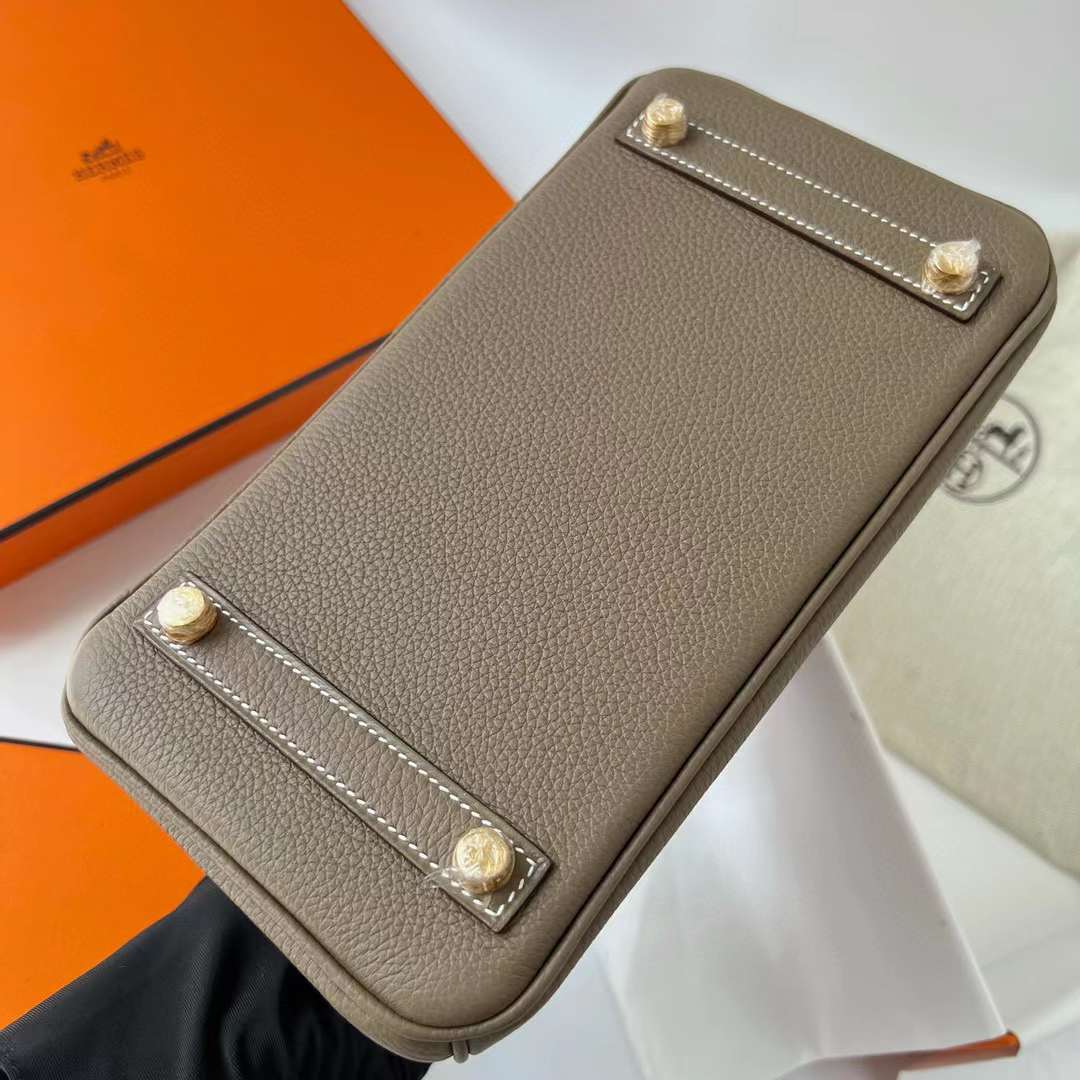 Hermès（爱马仕）Birkin 铂金包 Togo 进口小牛皮 Ck18 大象灰 金扣 25cm 全手工蜡线缝制 Ghw
