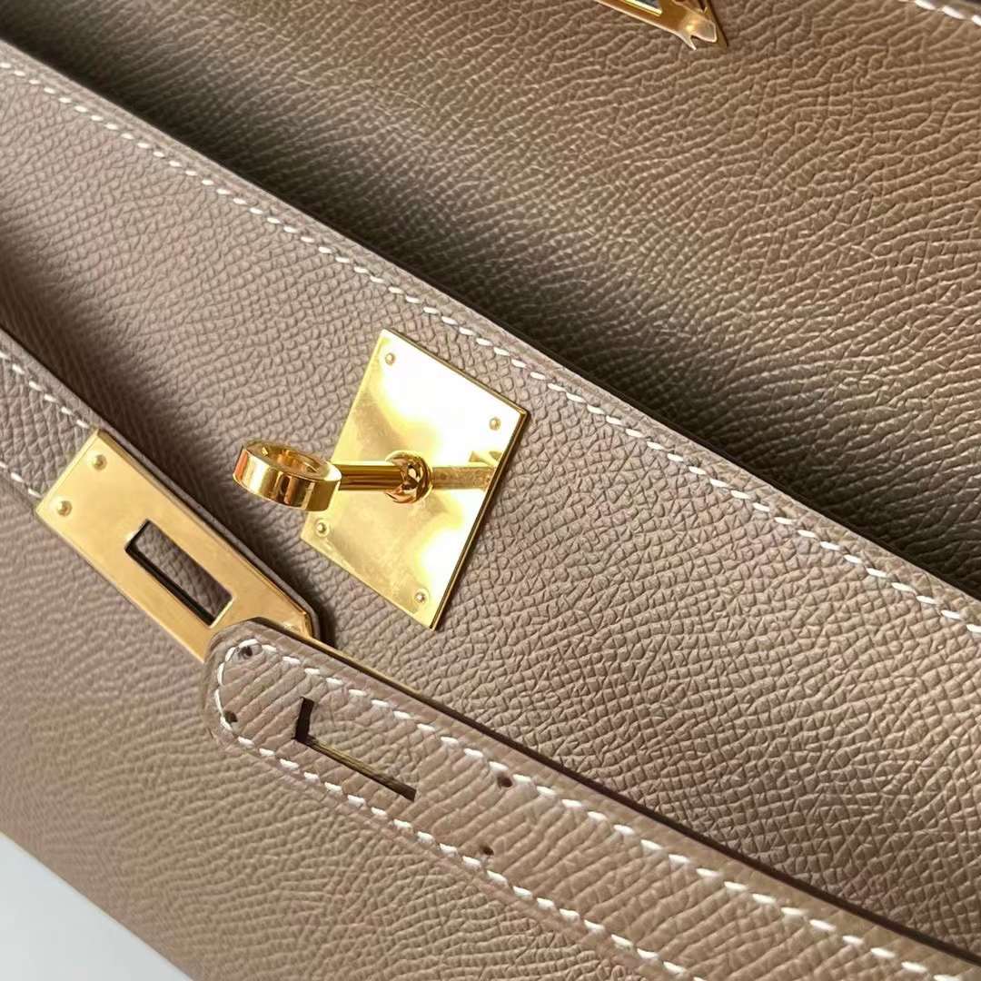 Hermès（爱马仕）Kelly cut Epsom Ck18 大象灰 金扣 31cm 全手工蜡线缝制 Ghw