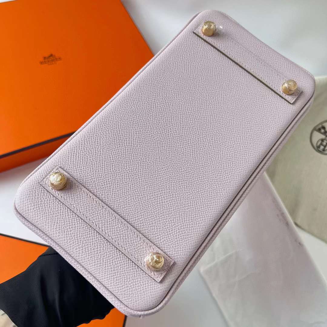 Hermès（爱马仕）Birkin 铂金包 Epsom 09 梦幻粉紫 金扣 25cm 全手工蜡线缝制 Ghw