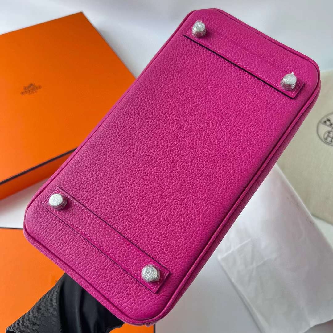 Hermès（爱马仕）Birkin 铂金包 Togo 进口德国小牛皮 L3 玫瑰紫 银扣 25cm 全手工蜡线缝制 Phw