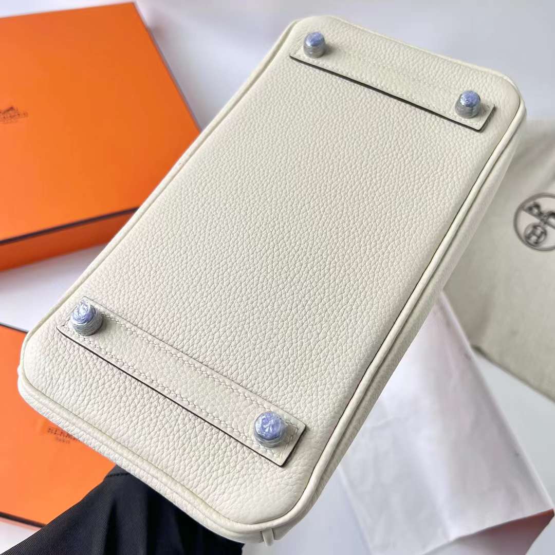 Hermès（爱马仕）Birkin 铂金包 Togo 进口小牛皮 i2 奶油白 银扣 25cm 全手工蜡线缝制 Phw