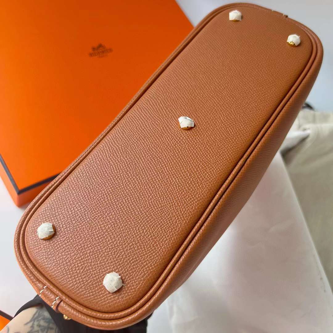 Hermès（爱马仕）Bolide 保龄球包 Epsom Ck37 金棕色 金扣 25cm 全手工蜡线缝制 Ghw