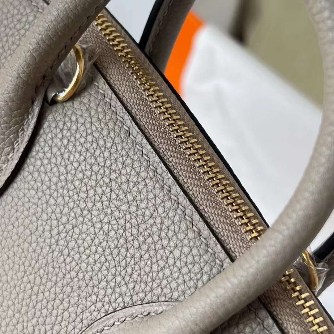 Hermès（爱马仕）Mini Bolide 迷你保龄球包 Evercolor M8 沥青灰 金扣 19cm 全手工蜡线缝制 Ghw