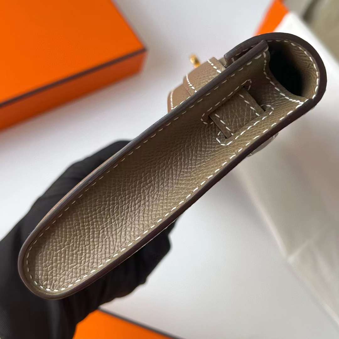 Hermès（爱马仕）Kelly cut Epsom Ck18 大象灰 金扣 31cm 全手工蜡线缝制 Ghw
