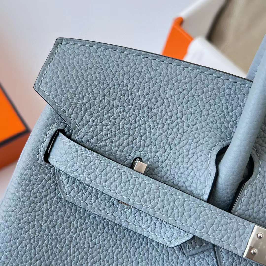 Hermès（爱马仕）Birkin 铂金包 Epsom 09 梦幻粉紫 银扣 25cm 全手工蜡线缝制 Phw