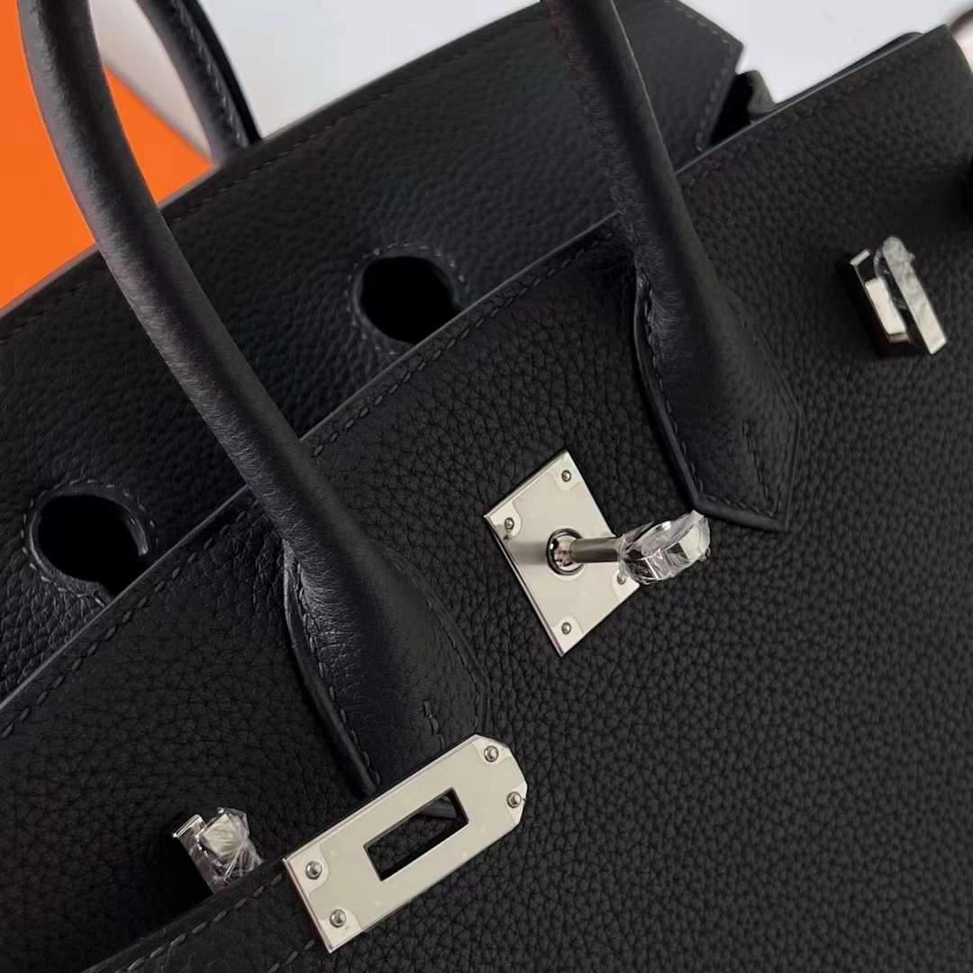 Hermès（爱马仕）Birkin 铂金包 Togo皮 进口德国小牛皮 Ck88 石墨灰 银扣 25cm 全手工蜡线缝制 Phw