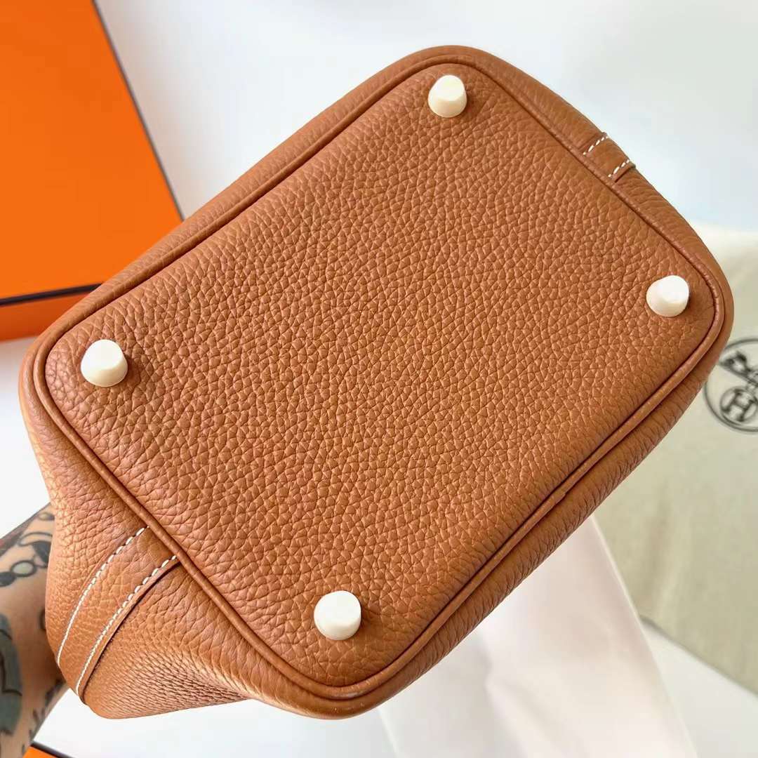 Hermès（爱马仕）Picotin 菜篮子 Clemence（御用原厂进口tc皮）Ck37 金棕色 金扣 18cm 全手工蜡线缝制 Ghw