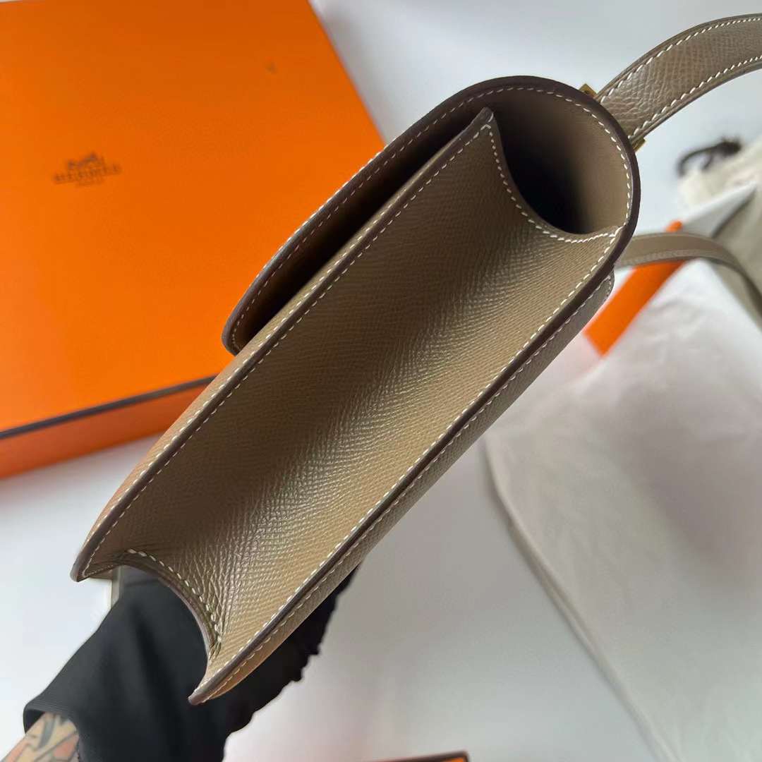 Hermès（爱马仕）Constance 空姐包 Epsom Ck18 大象灰 金扣 1-24cm 全手工蜡线缝制 Ghw