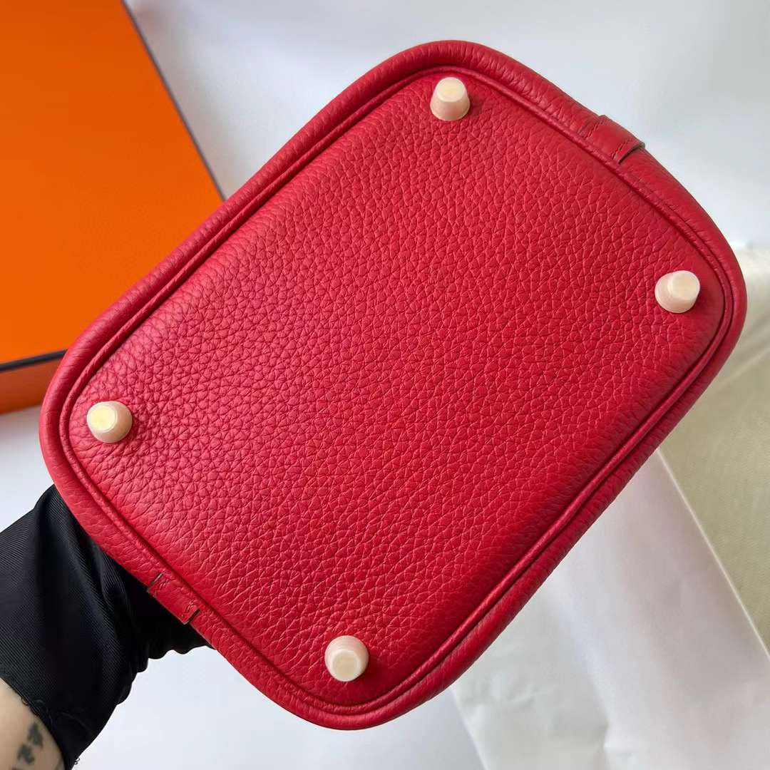 Hermès（爱马仕）Picotin 菜篮子 Clemence（御用原厂进口tc皮）Q5 国旗红 金扣 18cm 全手工蜡线缝制 Ghw