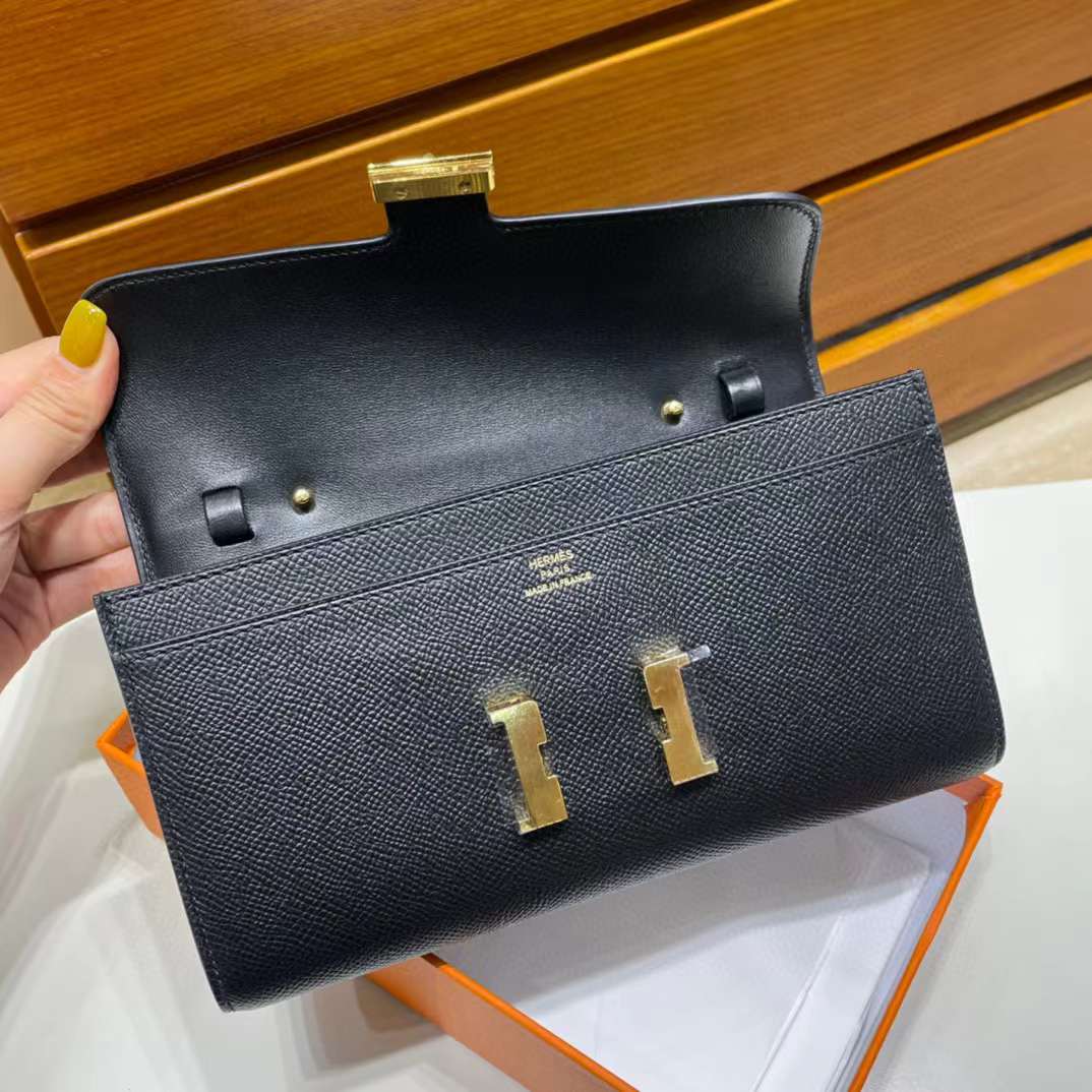 Hermès（爱马仕）Constance to go epsom ck89 黑色 金扣 20cm 全手工蜡线缝制