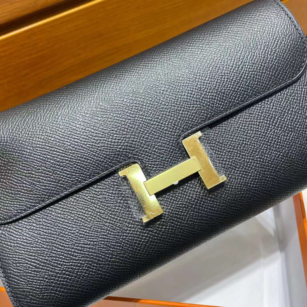 Hermès（爱马仕）Constance to go epsom ck89 黑色 金扣 20cm 全手工蜡线缝制