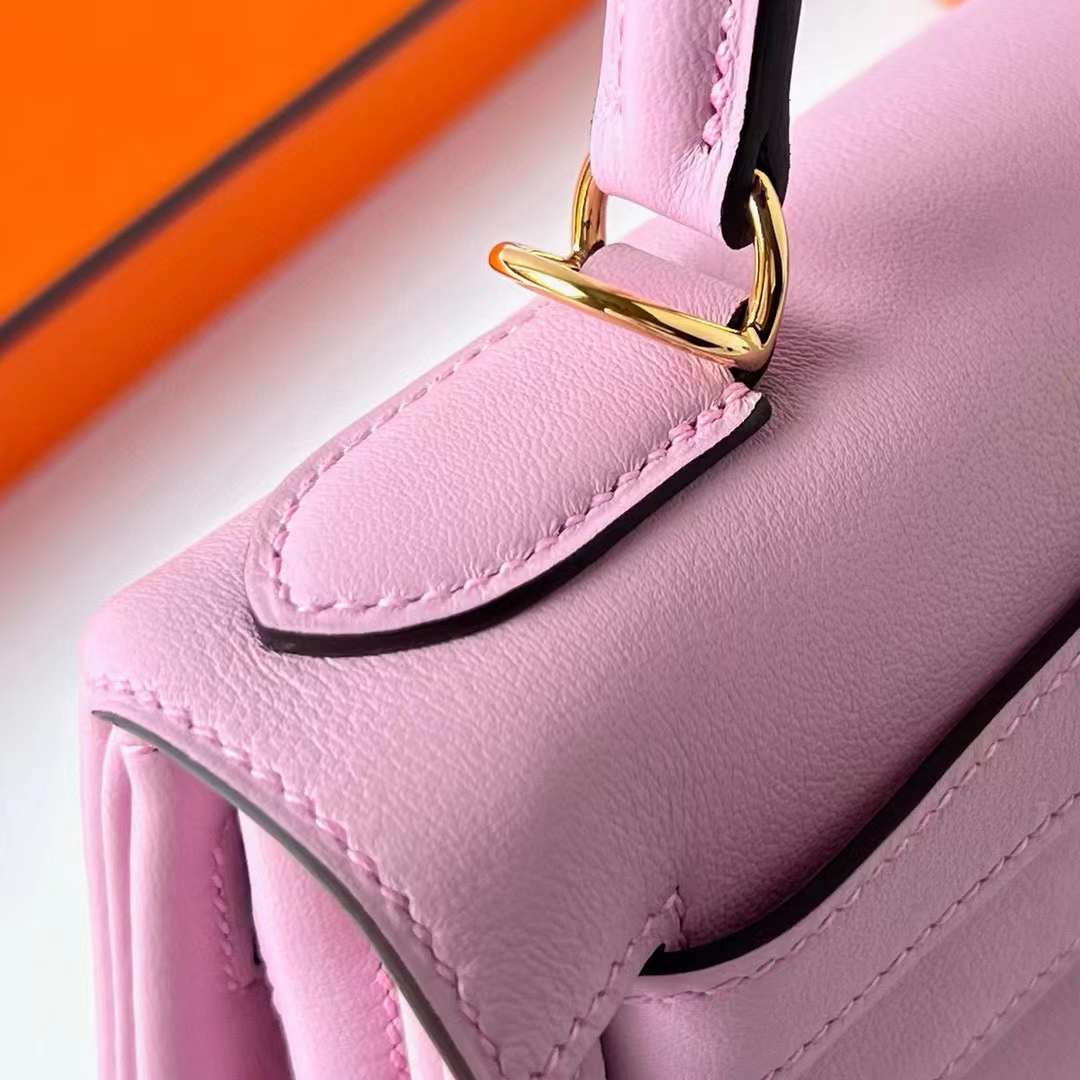 Hermès（爱马仕）Kelly 凯莉包 Swift X9 锦葵紫 金扣 28cm 全手工蜡线缝制 Ghw
