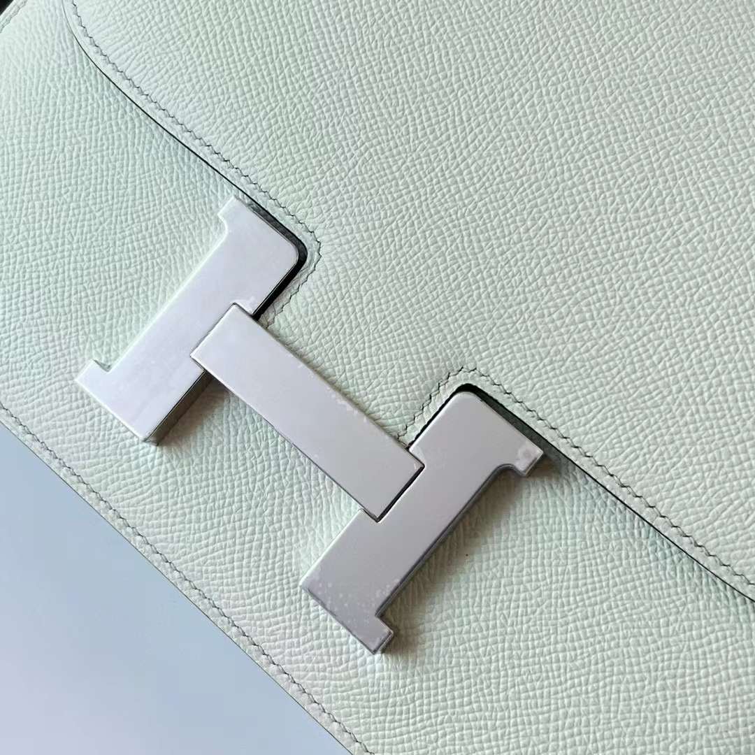 Hermès（爱马仕）Constance 空姐包 Epsom 0S 气泡绿 银扣 1-24cm 全手工蜡线缝制 Phw