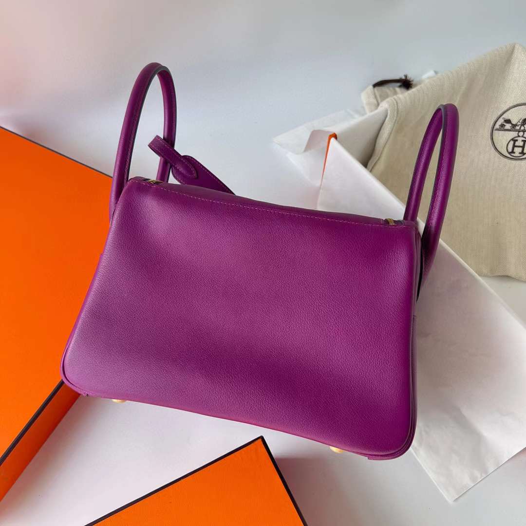 Hermès（爱马仕）Lindy 琳迪包 Swift P9 海葵紫 金扣 26cm 全手工蜡线缝制 Ghw