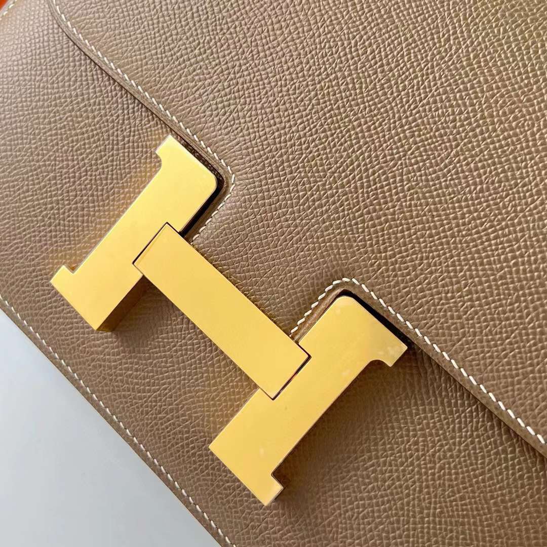 Hermès（爱马仕）Constance 空姐包 Epsom Ck18 大象灰 金扣 1-24cm 全手工蜡线缝制 Ghw