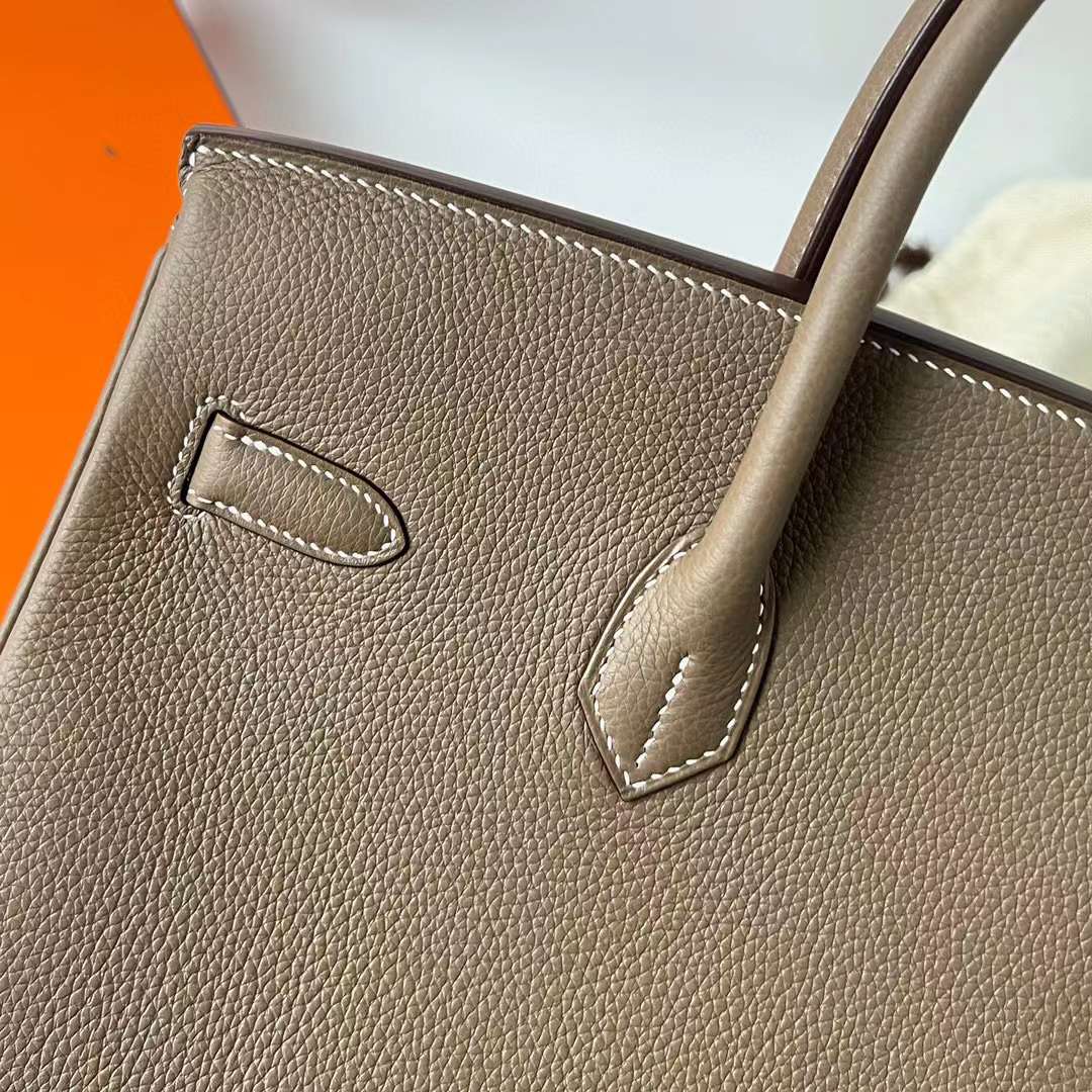 Hermès（爱马仕）Birkin 铂金包 Togo皮 进口德国小牛皮 Ck18 大象灰 金扣 35cm 全手工蜡线缝制 Ghw