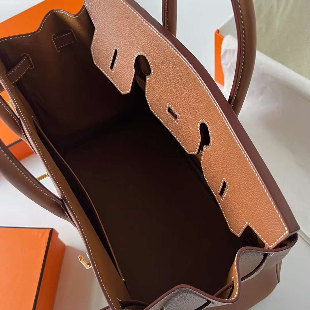 Hermès（爱马仕）Birkin 铂金包 Togo皮 进口德国小牛皮 Ck37 金棕色 金扣 35cm 全手工蜡线缝制 Ghw