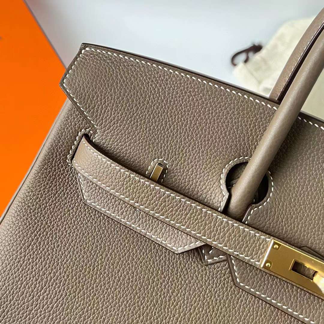 Hermès（爱马仕）Birkin 铂金包 Togo皮 进口德国小牛皮 Ck18 大象灰 金扣 35cm 全手工蜡线缝制 Ghw