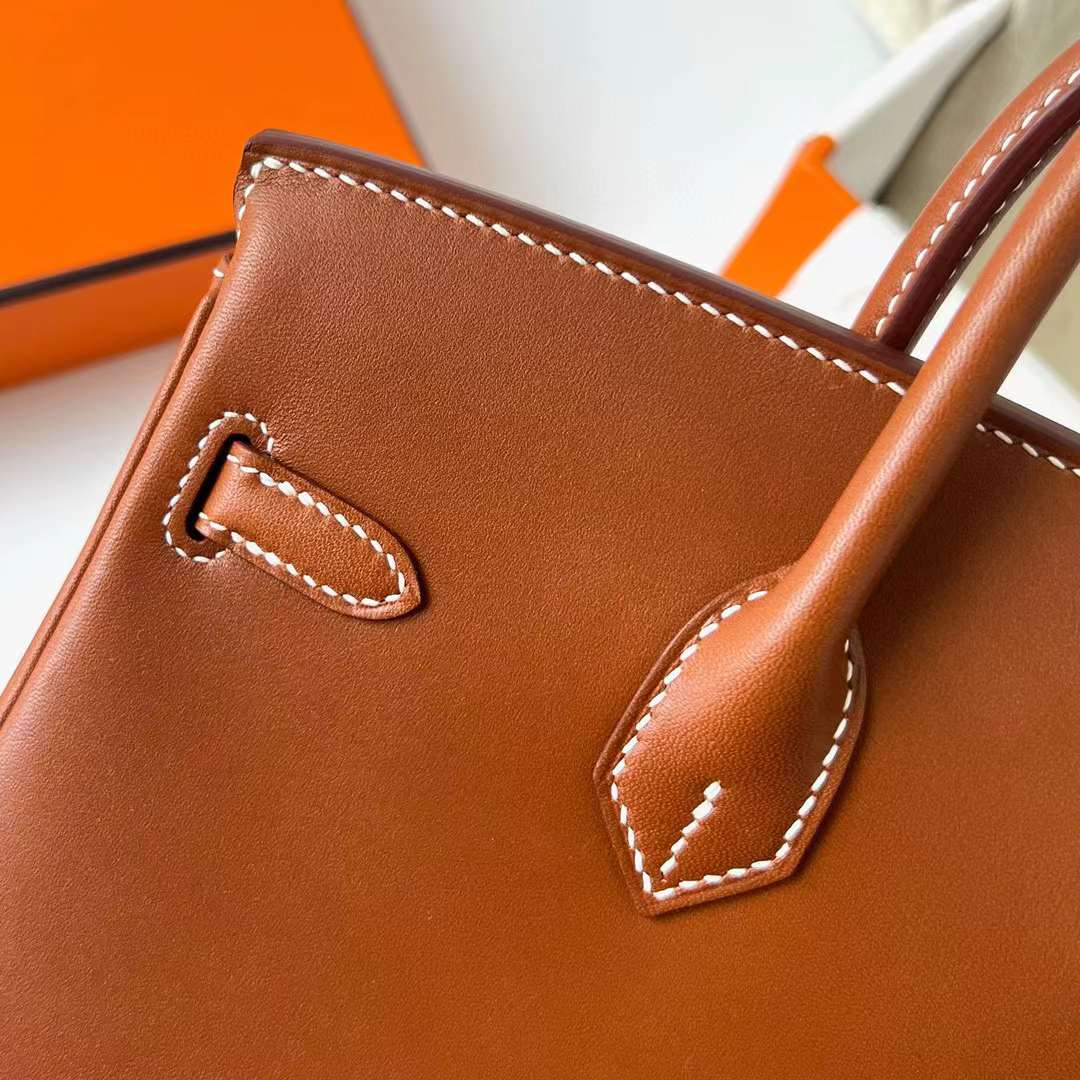 Hermès（爱马仕）Birkin 铂金包 Barenia 平纹马鞍皮 Cc34 原始棕色 金扣 25cm 全手工蜡线缝制 Ghw