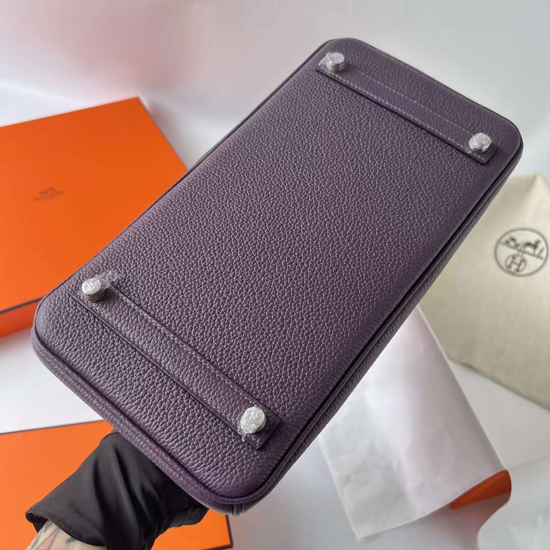 Hermès（爱马仕）Birkin 铂金包 Togo皮 进口顶级小牛皮 Ck59 葡萄紫 银扣 30cm 全手工蜡线缝制 Phw