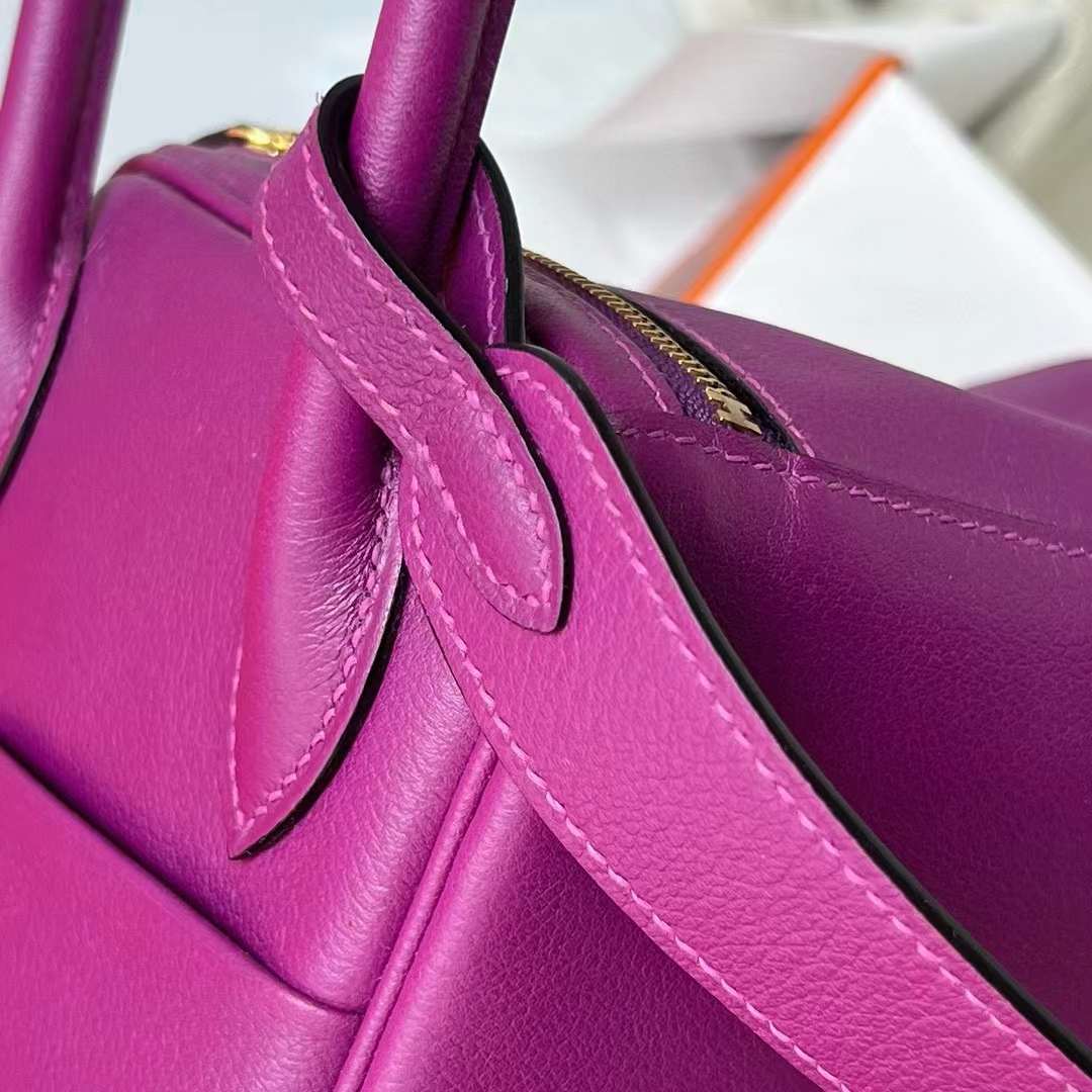 Hermès（爱马仕）Lindy 琳迪包 Swift P9 海葵紫 金扣 26cm 全手工蜡线缝制 Ghw