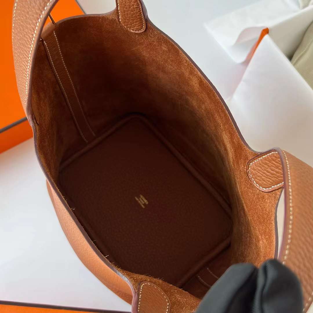 Hermès（爱马仕）Picotin 菜篮子 Clemence（御用原厂进口tc皮）Ck37 金棕色 金扣 18cm 全手工蜡线缝制 Ghw