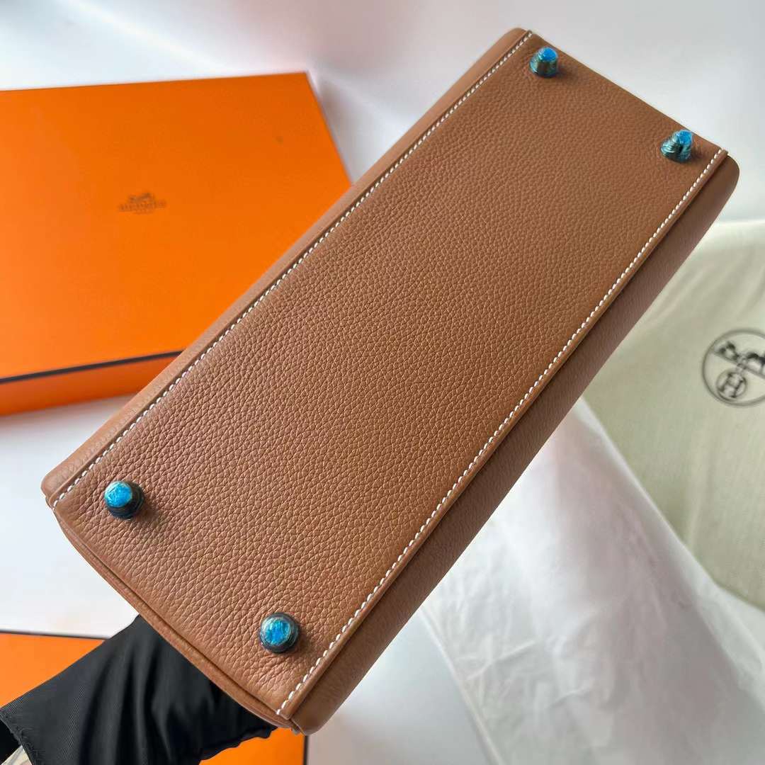 Hermès（爱马仕）Kelly 凯莉包 Togo皮 Ck37 金棕色 金扣 28cm 全手工蜡线缝制 Ghw