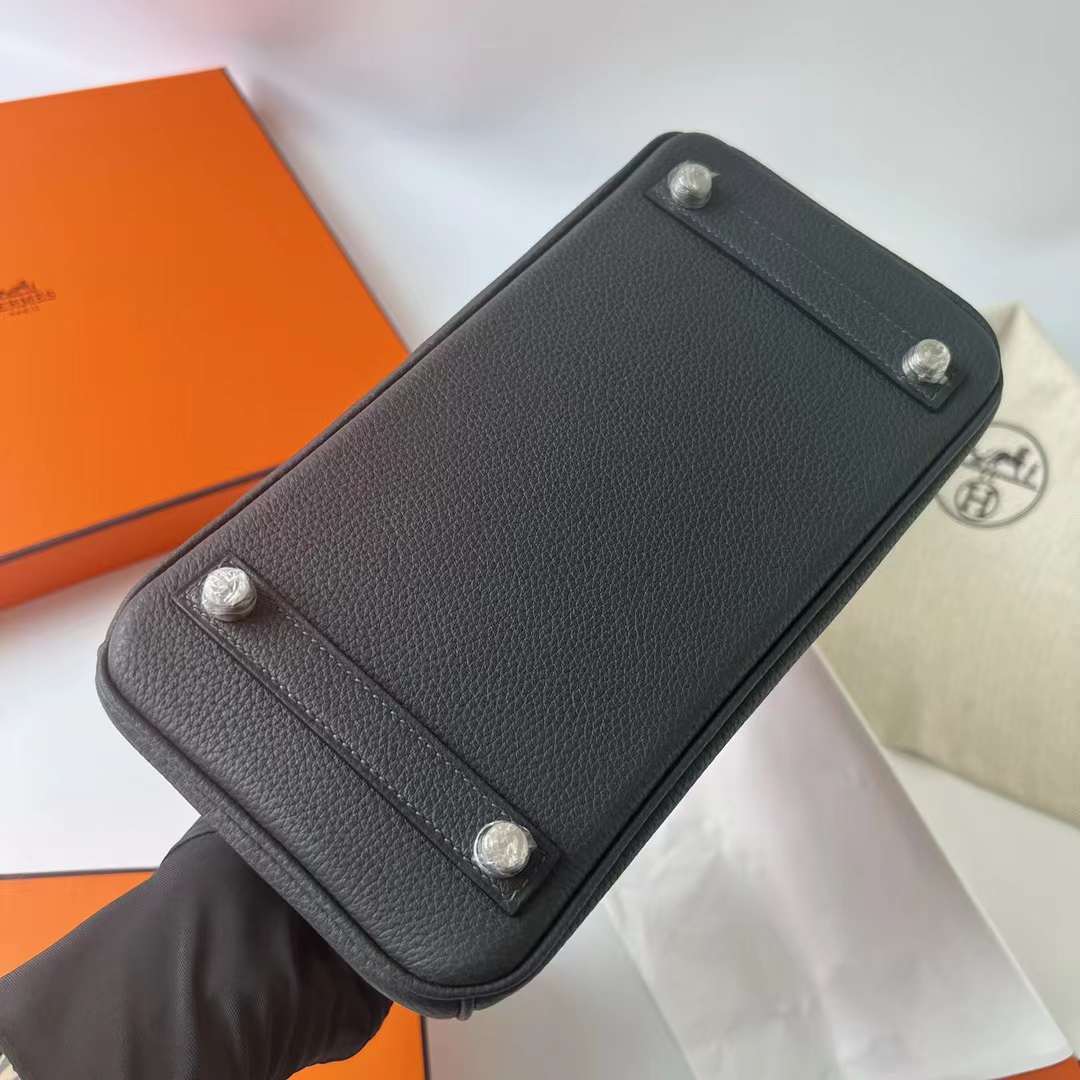 Hermès（爱马仕）Birkin 铂金包 Togo皮 进口德国小牛皮 Ck88 石墨灰 银扣 25cm 全手工蜡线缝制 Phw