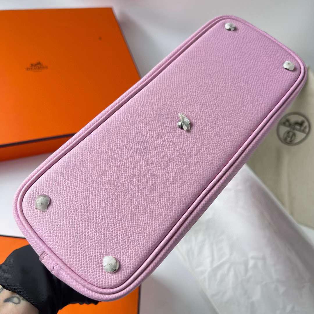 Hermès（爱马仕）Bolide 保龄球包 Epsom 进口手掌纹 X9 锦葵紫 银扣 27cm 全手工缝制 Phw