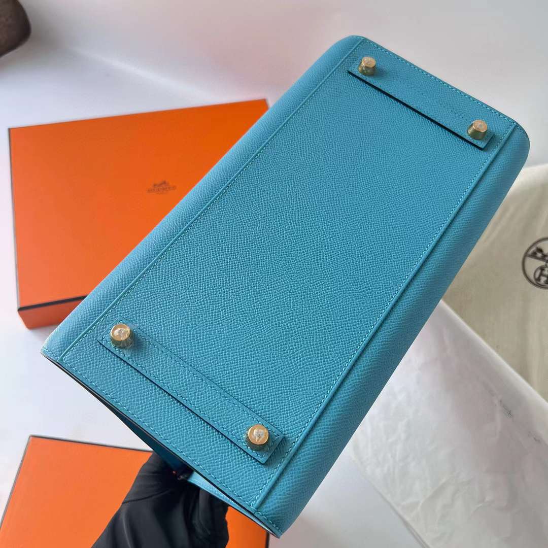 Hermès（爱马仕）Birkin 铂金包 Sellier Epsom P3 北方蓝 金扣 30cm 全手工蜡线缝制 Ghw