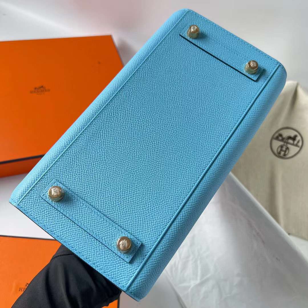 Hermès（爱马仕）Birkin 铂金包 Sellier Epsom 7N 糖果蓝 金扣 25cm 全手工蜡线缝制 Ghw