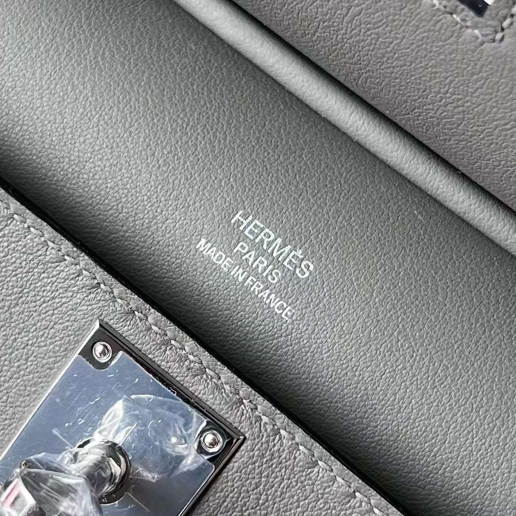Hermès（爱马仕）Mini Jypsiere 迷你吉普赛 Swift 0L 积雨云灰 银扣 23cm 全手工蜡线缝制 Phw