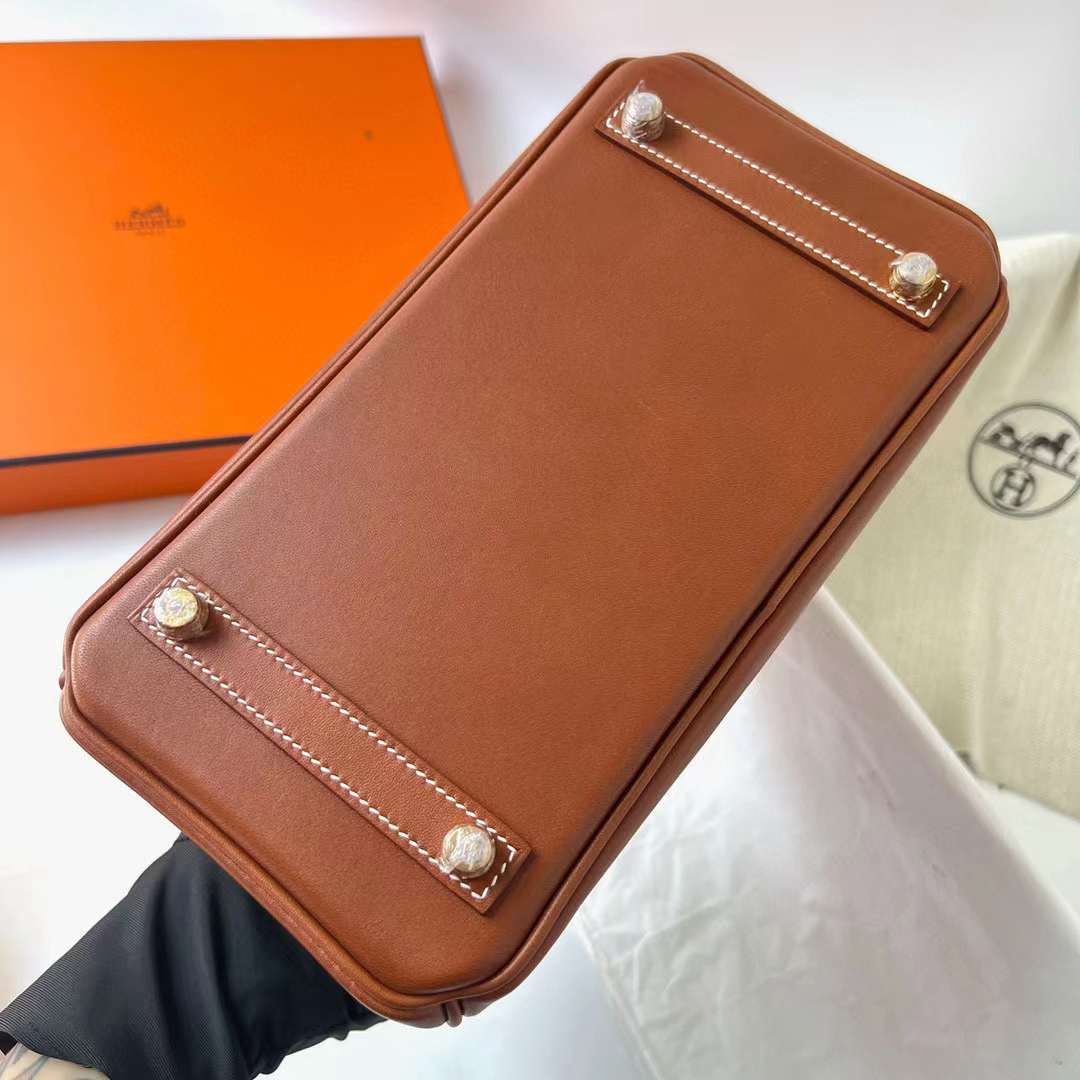 Hermès（爱马仕）Birkin 铂金包 Barenia 平纹马鞍皮 Cc34 原始棕色 金扣 25cm 全手工蜡线缝制 Ghw