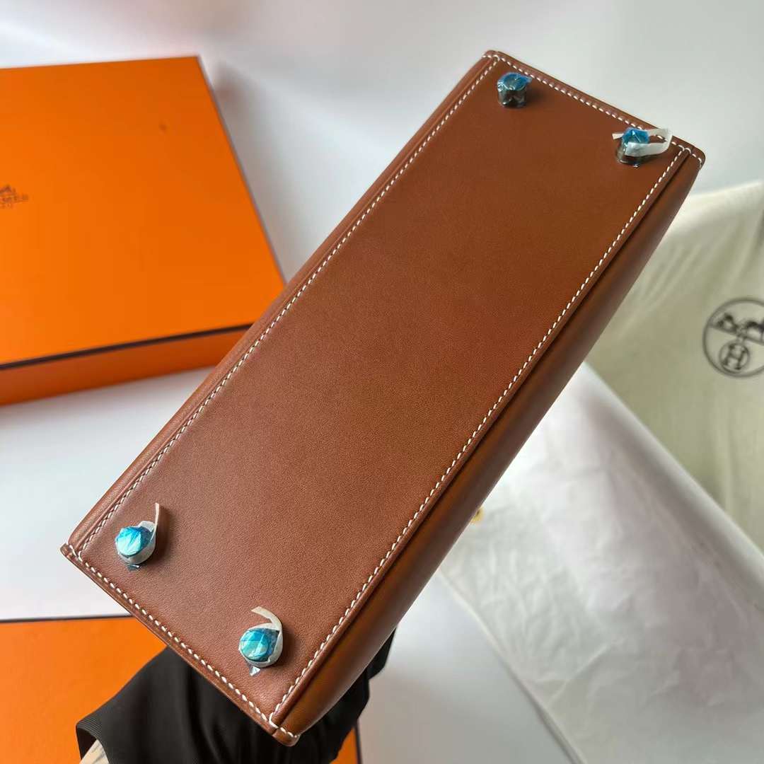 Hermès（爱马仕）Kelly 凯莉包 Sellier Barenia 外缝平纹马鞍皮 34 原始色 金扣 25cm 全手工蜡线缝制 Ghw