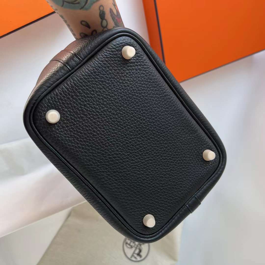 Hermès（爱马仕）Picotin 菜篮子 Clemence（御用原厂进口tc皮）Ck89 黑色 金扣 18cm 全手工蜡线缝制 Ghw