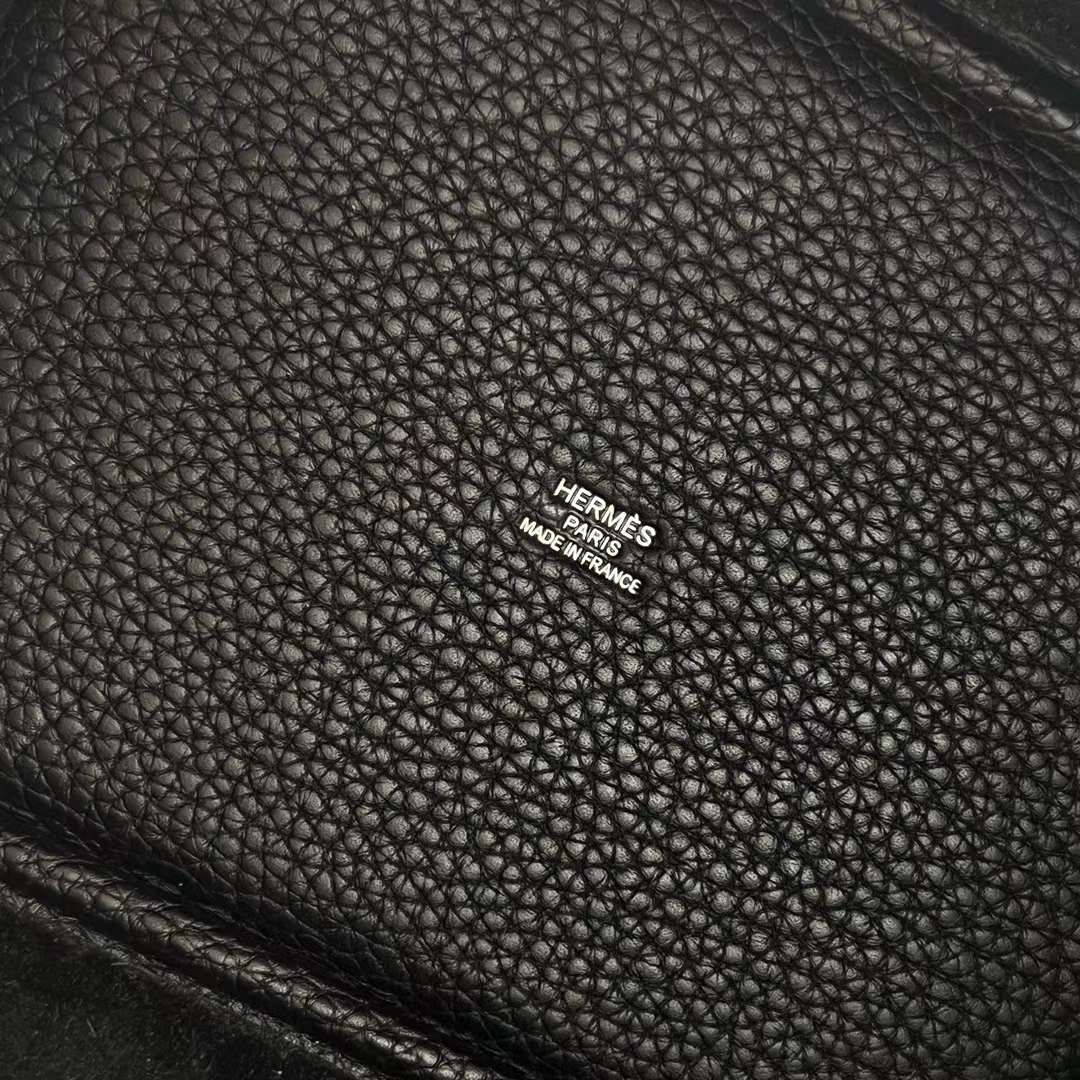 Hermès（爱马仕）Picotin 菜篮子 Clemence（御用原厂进口tc皮）Ck89 黑色 银扣 18cm 全手工蜡线缝制 Phw